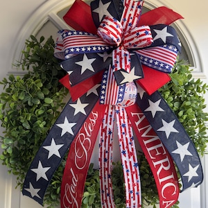 Patriotic 4th of July Bow: Handmade American Pride Wreath Decor bild 11