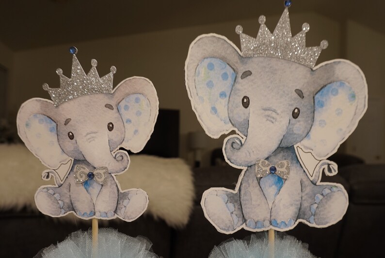 Elephant Baby Shower Cake Topper Centerpiece/boy Elephant Etsy