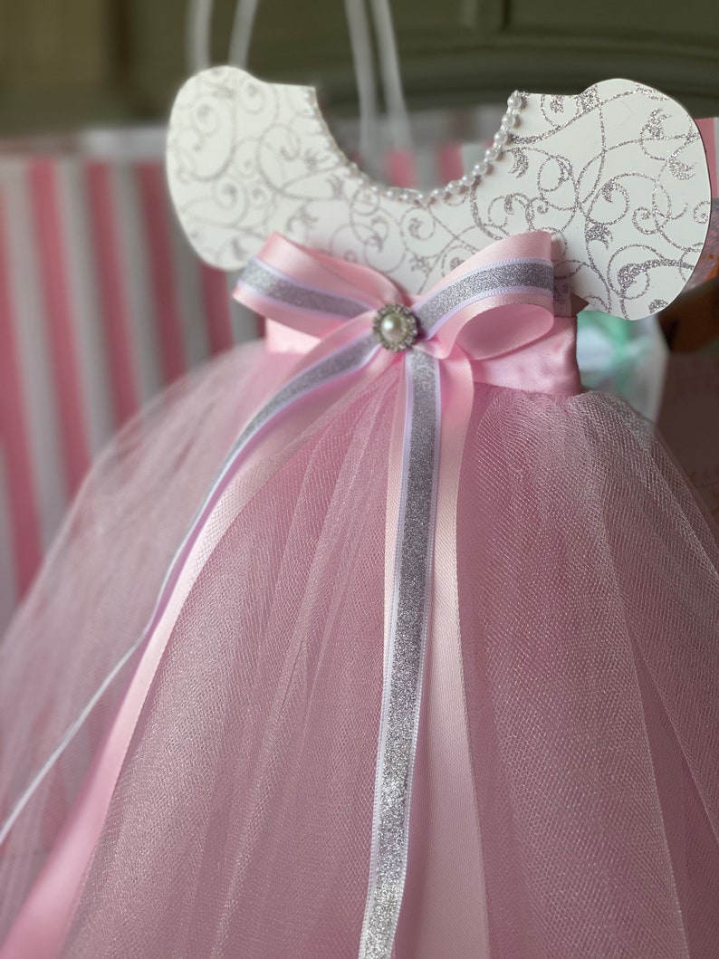 Tutu Dress Baby Shower Centerpiece Silver and Pink Centerpiece Etsy