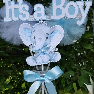 IT'S A BOY Elephant Centerpieces, Baby Shower Centerpieces, Elephant Theme Decorations, Elephant baby shower decorations. it's a Boy BABY image 2