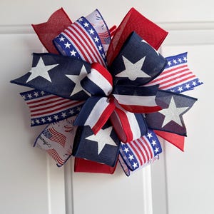 Patriotic 4th of July Bow: Handmade American Pride Wreath Decor bild 18