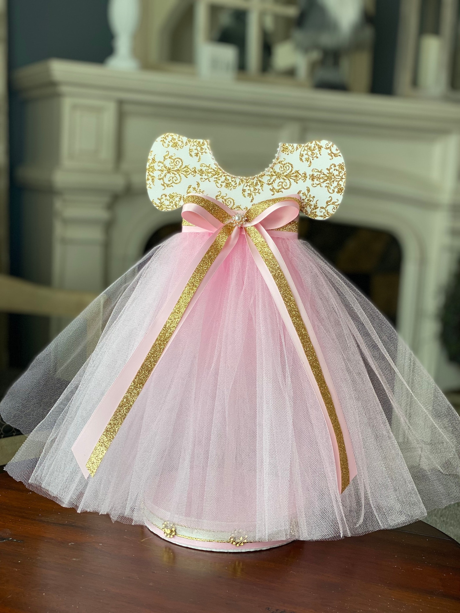 Tutu Dress Centerpiece Tutu Baby Shower Pink & Gold Tutu Etsy