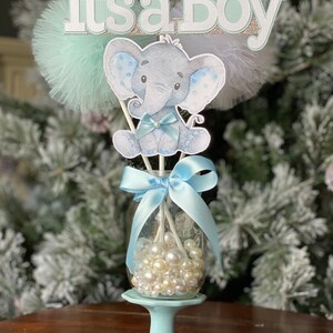 IT'S A BOY Elephant Centerpieces, Baby Shower Centerpieces, Elephant Theme Decorations, Elephant baby shower decorations. it's a Boy BABY image 9