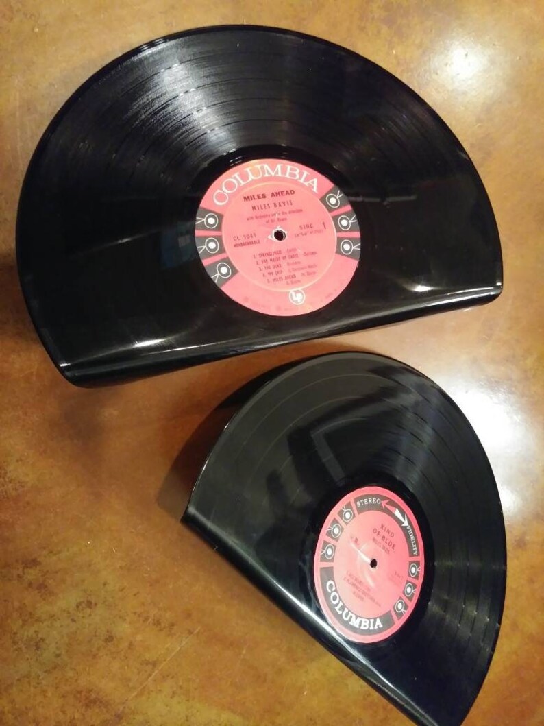 Melted Vinyl Record Retro Bookend Set Etsy