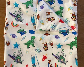 Toy Story White Cotton Standard Size Pillow Case Woody Buzz Forky handmade new