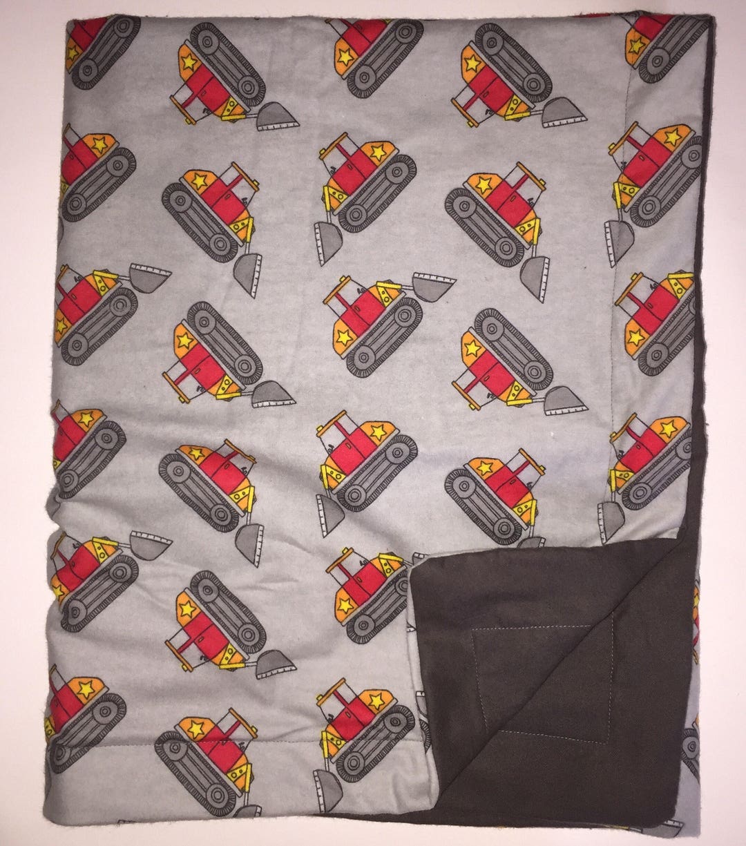 Sensory Child WEIGHTED BLANKET Construction Bulldozer 5 Lbs. New Free