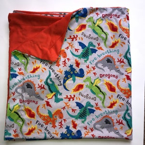 Sensory Child WEIGHTED BLANKET Fire-Breathing Dragons 5 lbs. Handmade New Autism Free Shipping