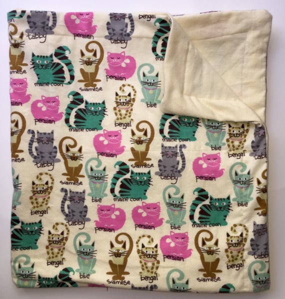 Sensory WEIGHTED BLANKET Cats Kitties 6 Lbs. Handmade New Autism Etsy