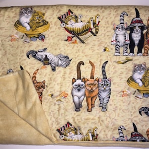 Sensory WEIGHTED BLANKET Silly Kitty Cats 5 Lbs. Handmade New Free Shipping Etsy