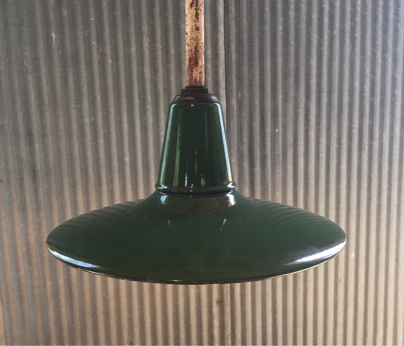 Vintage Goodrich Shallow Pendant Light Fixture Etsy