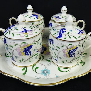 Set van 4 Coalport Pageant Pots de Crème