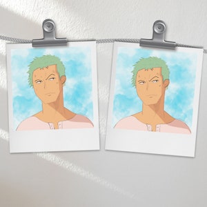 Anime Green Haired Pirate Polaroid Print