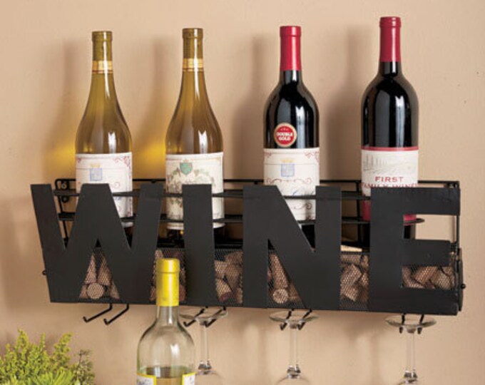 Wine Rack and Cork Holder Wall Wine Rack Wedding Gift Bridal Party Gift