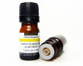 BERGAMOT (Calabrian) Essential Oil, 5mL or 15mL, 100% PURE Essential Oil