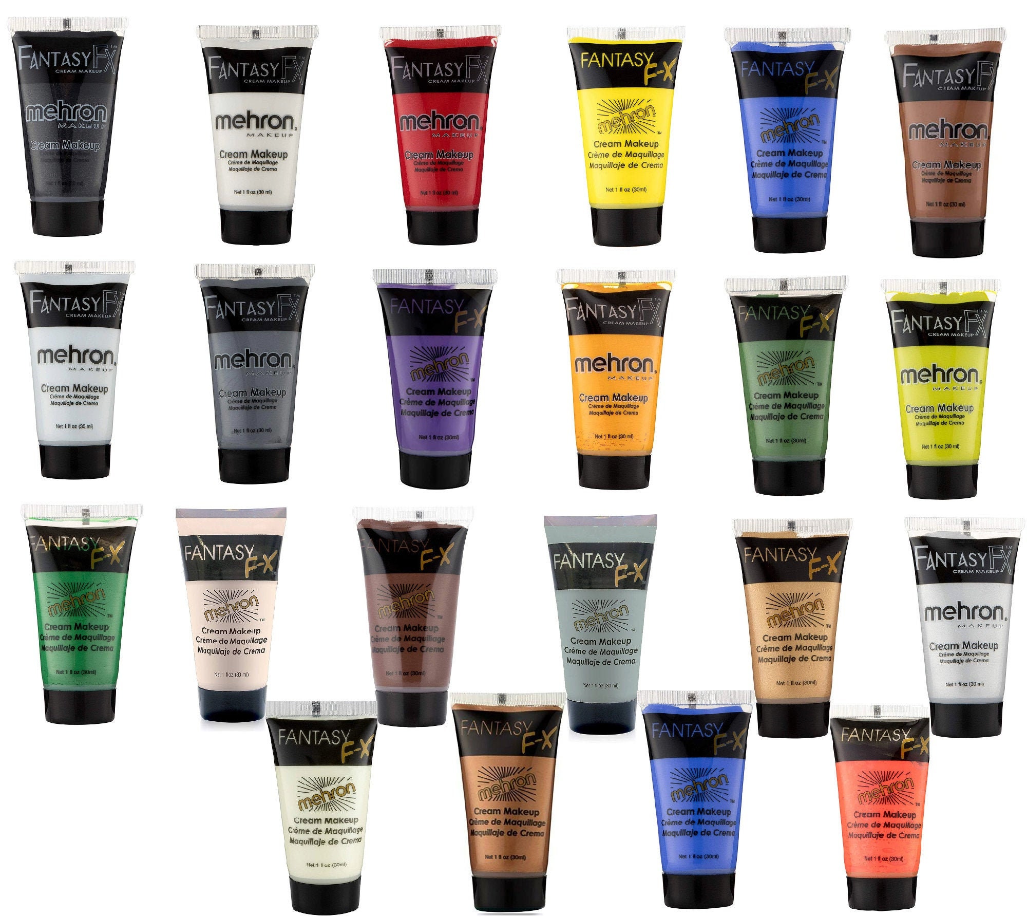 Mehron Makeup Fantasy F/X Water Based Face & Body Paint Black and