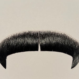 Theatrical Winchester Moustache  -100% Human Hair Cowboys Moustache-Halloween Costume Facial Hair. Theater ,TV ,Drama ,Shade- Black.