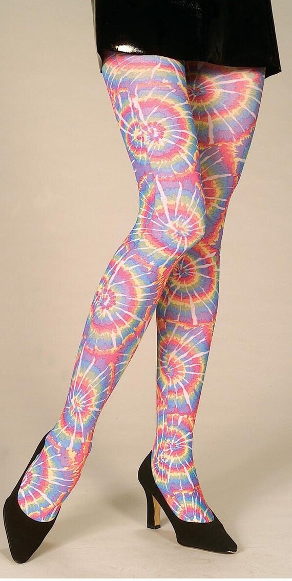 Womens Tie Dye Tight , Adult Tie Dye Tights tie Dye Swirl Colored one Size  Costume ,halloween, Christmas, Mardi Gras, Easter 