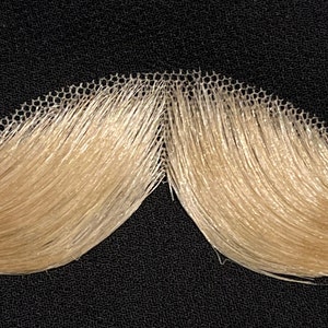 Theatrical Handlebar Moustache -100% Human Hair Moustache-Halloween Costume Facial Hair. Theater ,TV ,Drama -Shade: Blonde