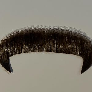Theatrical Winchester Moustache  -100% Human Hair Cowboy Moustache-Halloween Costume Facial Hair. Theater ,TV ,Drama ,Shade- Medium Brown