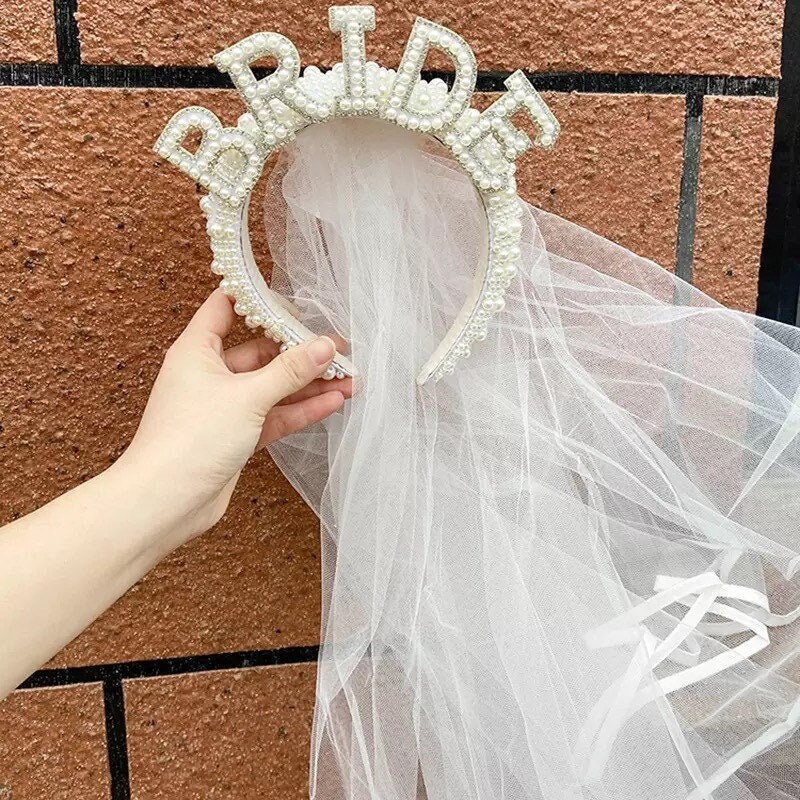 xo, Fetti Bachelorette Party Veil - Boho Flower Crown | Bridal Shower Veil  | Bride to Be Gift, Bachelorette Favor + Engagement Decoration