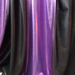 Purple Grape to Black Ombre Mystique Hologram 4 Way Stretch Spandex Fabric By The Yard, Leotard Fabric, Dance Wear, Active Wear Material