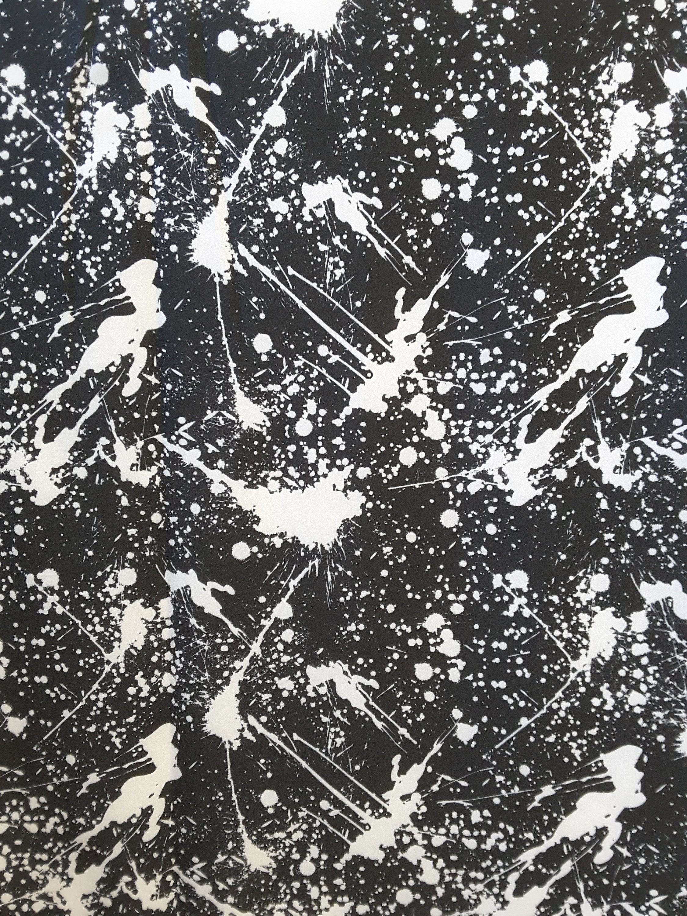 Paint Splatter Fabric - Black –