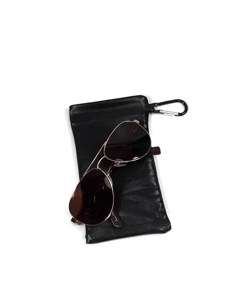 Sunglasses Glasses Case Snappy Snap Closure Black Wet Look Etsy