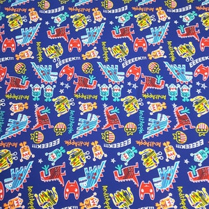 Monsters on Blue 4 Way Stretch Spandex Fabric By The Yard, Leotard  Fabric, Dance Wear Material, Active Wear Fabric