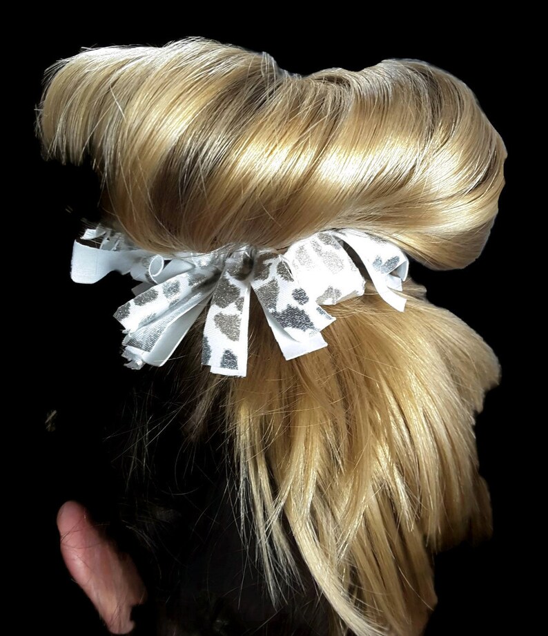Fringe Scrunchies Hair Accessory Silver Foil Hologram Leopard Etsy