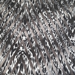Black White and Gray Animal Print 4 Way Stretch Spandex Fabric By The Yard, Leotard  Fabric, Dance Wear Material, Active Wear Fabric