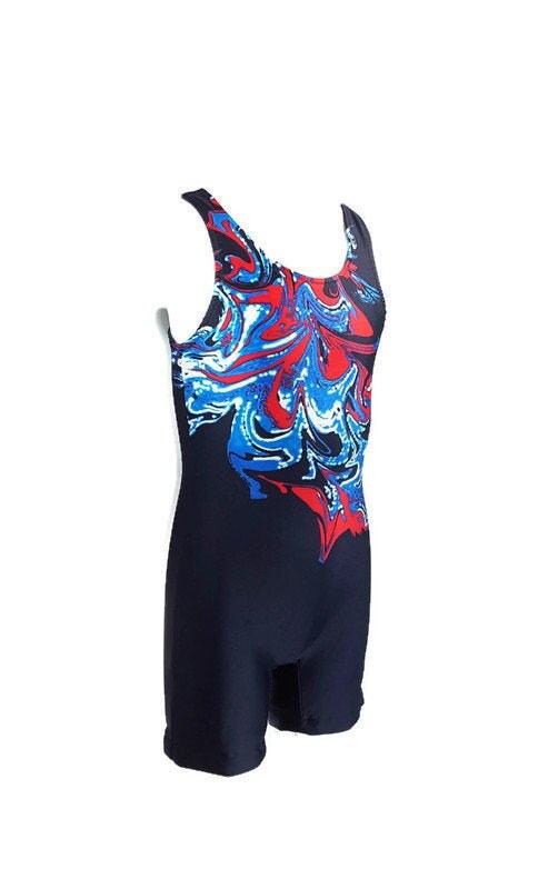 HIRO GATO Shiny Spandex Catsuit Navy Blue Burning Suit Rave Party Zentai  Bodysuit 