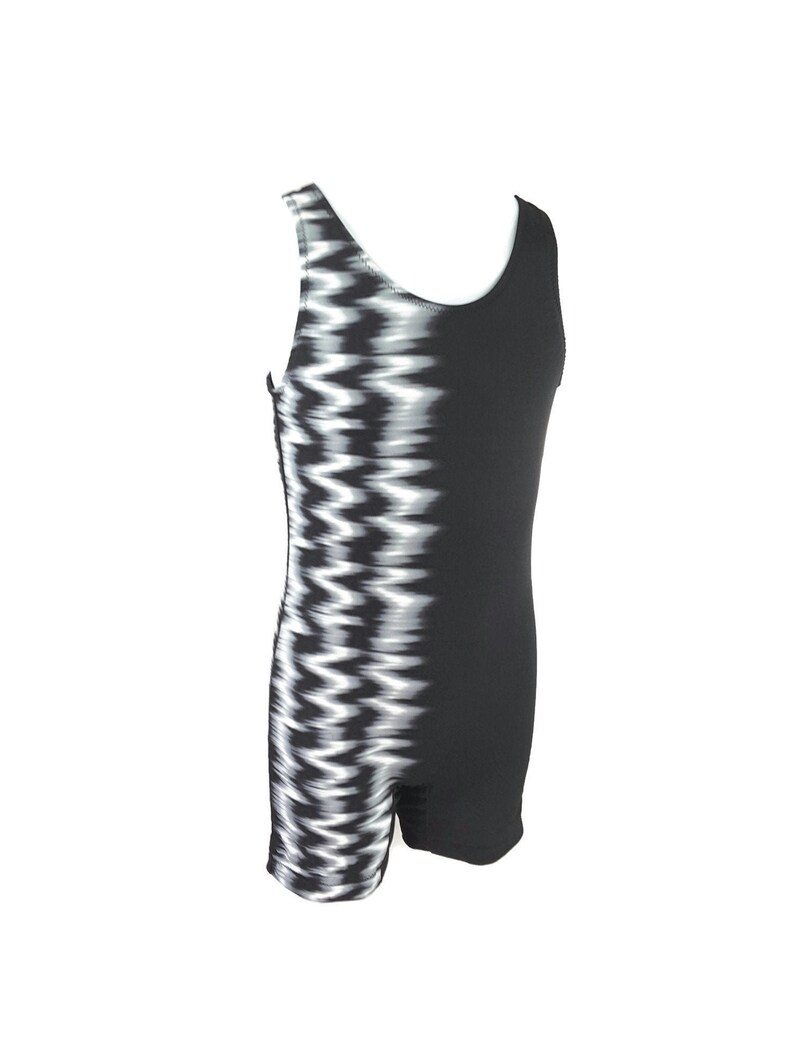 Boys Gymnast Singlet Black Blur Abstract Gymnastics Child Medium only