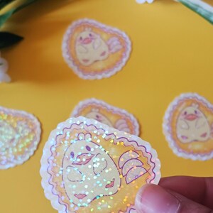 Cute Animal Fruit Tart Vinyl Sticker - Dessert Stickers - Miniature Food Waterproof Sticker - Holographic Sticker - Kawaii Art - Stationary