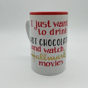 Christmas Movie Watching Mug, Hot Chocolate Mug for Christmas, Holiday Movie Coffee Mug, Mug to watch Christmas movies, Secret Santa Gift