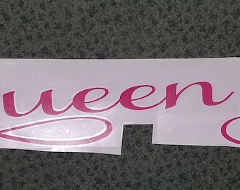Queen B Car Window Decal with Crown, 30" wide