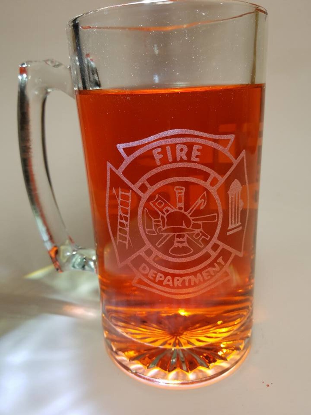 Personalized Fire Department Etched Beer Mug: Maltese Cross Gift - Etsy