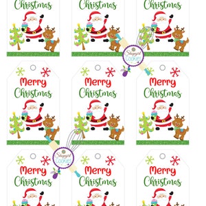 Santa Merry Christmas Tags, Christmas Tags, Christmas Cookie Decorating Kit, Christmas Cookies, Cookie Kits, Christmas, Tags, Cookie Tags