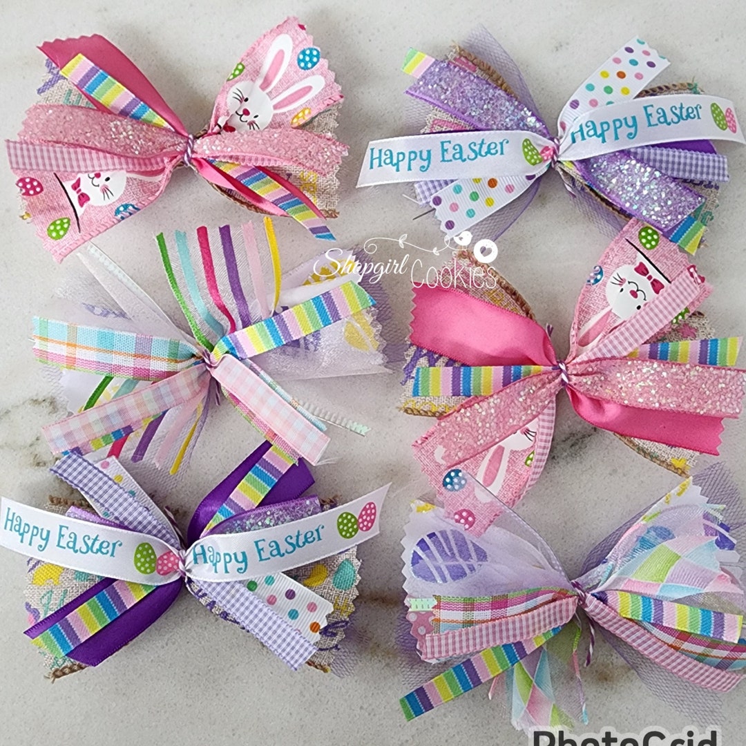Easter Bows Mix Cookie Bows Craft Ribbon Bows Cookies Etsy