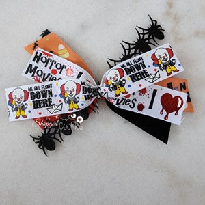 Halloween Bows,Clown, Scary clowns, Halloween, Craft, Ribbon, Bows, Cookies, Cookie Maker, Cookie Packaging, gift packaging