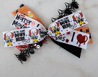 Halloween Bows,Clown, Scary clowns, Halloween, Craft, Ribbon, Bows, Cookies, Cookie Maker, Cookie Packaging, gift packaging