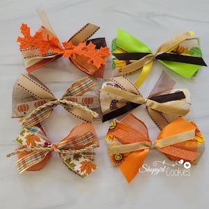 Thanksgiving Cookie Bows, Thanksgiving , Craft, Ribbon, Bows, Cookies, Cookie Maker, Cookie Packaging, gift packaging