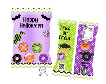 Halloween Chip Bag,  Print and Ship, Chip Bags, Party Chip Bag, Cookie packaging , Cookier, Party treats, Party favors, Disney Halloween