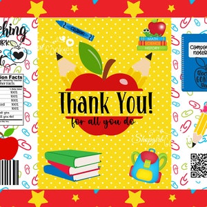 Teacher Appreciation  Chip Bag, Chip Bags, Party Chip Bag, Cookie packaging , Cookier, Baker, Tags, Bags, Teachers, school,