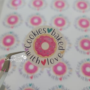 Cookies Baked with Love, Cookie Labels,Cookie Maker, Cookier, Small Shop, Small Business, Etsy Sticker, Food Sticker, Cookie packaging