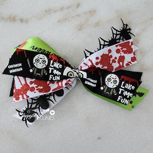 Halloween Bows, Jason, Halloween, Craft, Ribbon, Bows, Cookies, Cookie Maker, Cookie Packaging, gift packaging