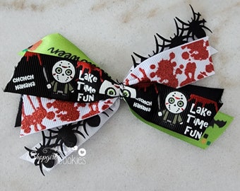 Halloween Bows, Jason, Halloween, Craft, Ribbon, Bows, Cookies, Cookie Maker, Cookie Packaging, gift packaging