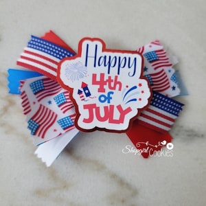 4th of July Bows, Cookie Bows,  Craft, Ribbon, Bows, Cookies, Cookie Maker, Cookie Packaging, gift packaging, red bows, patriotic bows, 4th