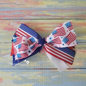 4th of July Bows, 4th of July, Cookie Bows,  Craft, Ribbon, Bows, Cookies, Cookie Maker, Cookie Packaging, gift packaging, bows, school,