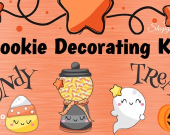 Halloween Decorating Cookie Kit Card, DIY Cookie Kit, Halloween Cookie Kit, Halloween Cookies, Cookie Kits, Halloween, Spooky, Candy corn,