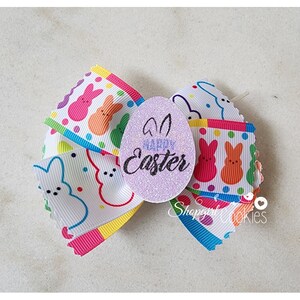 Peep Bow, Easter Bows, Cookie Bows,  Craft, Ribbon, Bows, Cookies, Cookie Maker, Cookie Packaging, gift packaging, pink bows, bunny, peeps